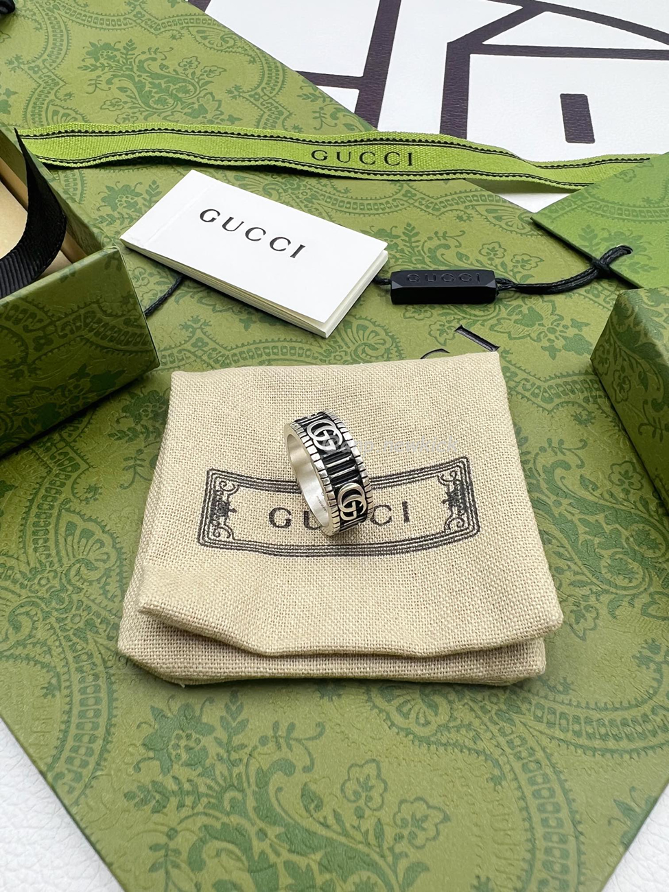 Gucci With Double G Ring Silver In 925 Sterling Silver (1) - www.newkick.vip